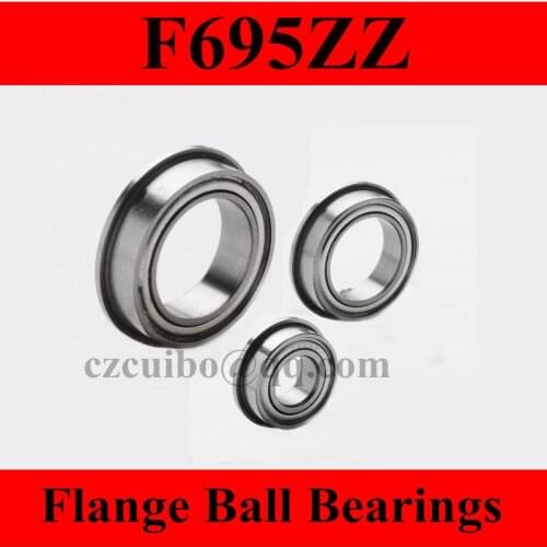 100pcs free shipping flange bearing Thin wall deep groove ball bearings F695ZZ 5*13*15*4*1 mm