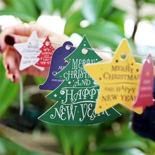 28Pcs/lot Christmas Paper Tags Kraft Paper Card Tags Labels DIY Scrapbooking Crafts Hang Tags Christmas/Wedding Party Favors