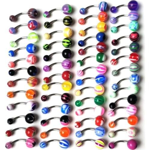 30Pcs/set Colorful Sexy Belly Bars Body Piercing Navel Button Ring Barbell Earring Jewerly Lip Piercing Unisex Fashion Jewelry