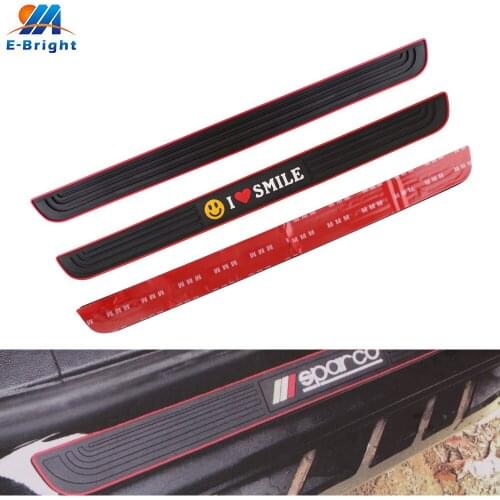 4pcs/set Threshold Cover bar Car Reflective Front Guard Strip Silica gel Universal Stickers Protector Accessories For All Car