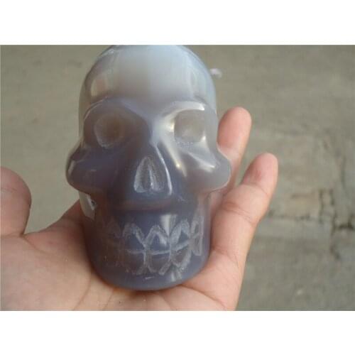 520g Natural Amazing Beautiful Agate alien Skull, Crystal Skulls PT1049