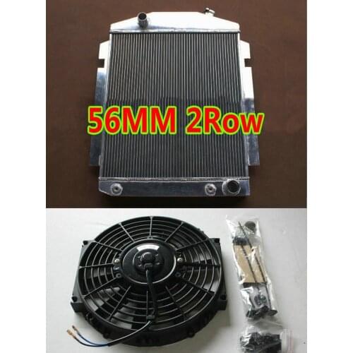 56MM Aluminum Radiator + Fan for CHEVY PICKUP/TRUCK W / SBC /BBC V8 L6 1938 1939 1940 Chevrolet Master 85/Truck 38 39 40