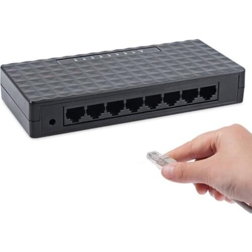 8-Port 10/100Mbps Ethernet Network Switch HUB Desktop Mini Fast LAN Switcher Adapter