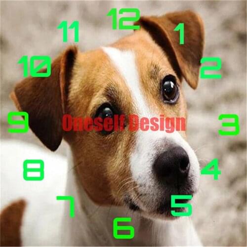 Diamond painting full clock dog diamond embroidery full set rhinestone pictures clock diy frame decoration home diamond mosaic