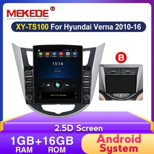 MEKEDE 9.7" Tesla Screen 4G Android CAR Radio Player for Hyundai Solaris Accent Verna Car Gps Navigation Stereocarplay USB BT