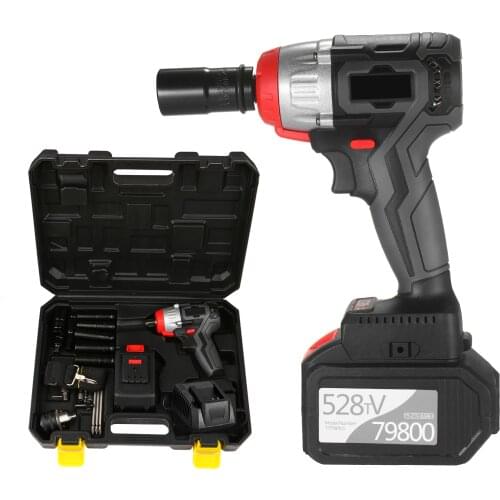 Cordless Impact Wrench 980Nm Torque Brushless Motor Quick Chuck 2x6.0A Fast Charger Variable Speed Multifunction Impact Kit