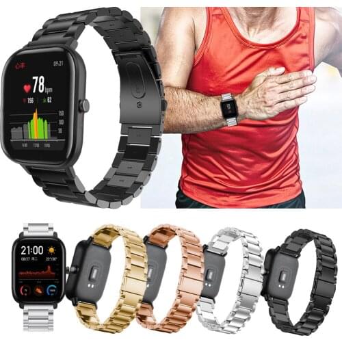 20mm Stainless Steel fashion sport Watchband Strap for Xiaomi Huami Amazfit GTS/GTR 42mm/Bip Lite Smart Bracelet Wristband