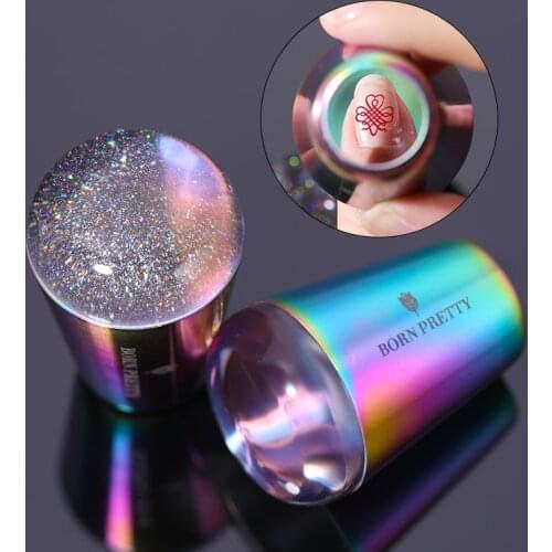 Nail Stamping Silicone Handle Transparent Nail Stamper for Stamping Plate Holographics Clear Stamper Head Nail Art Templates
