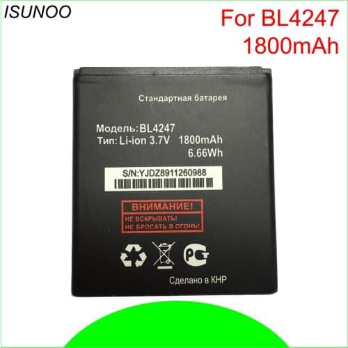 ISUNOO 5pcs/lot 1800mAh High Quality BL4247 Battery For fly IQ442 Batterij Bateria