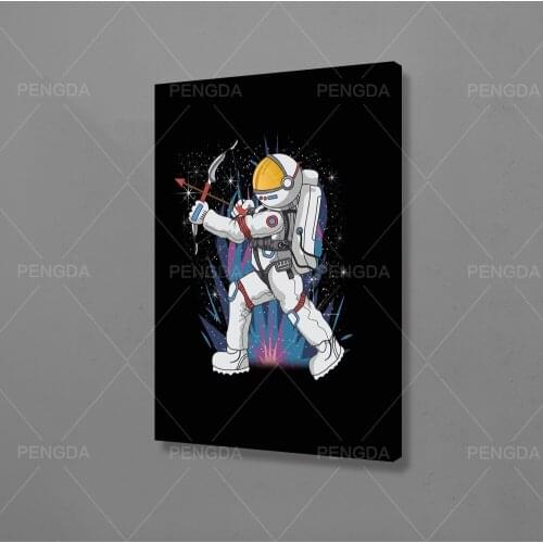 Canvas Modern Cartoon Spaceman Picture Home Decor Archery Painting Minimalist Wall Art Prints Poster Modular Frame Living Room