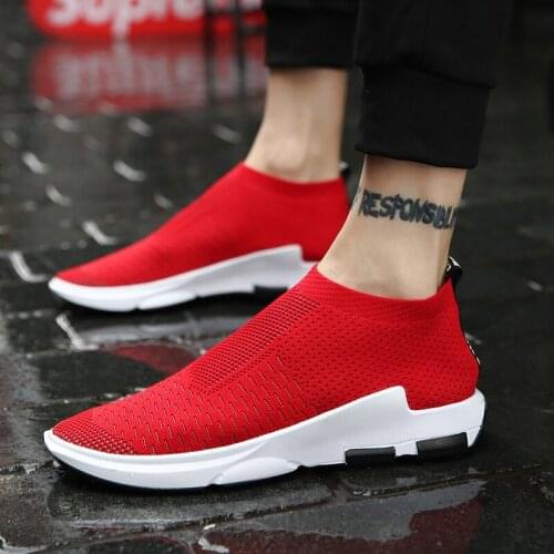 Men Light Walking Shoes Brand Summer Style Mesh Breathable Man Sneakers Slip on Loafer Shoe Mens Casual Shoes Size 46 2021