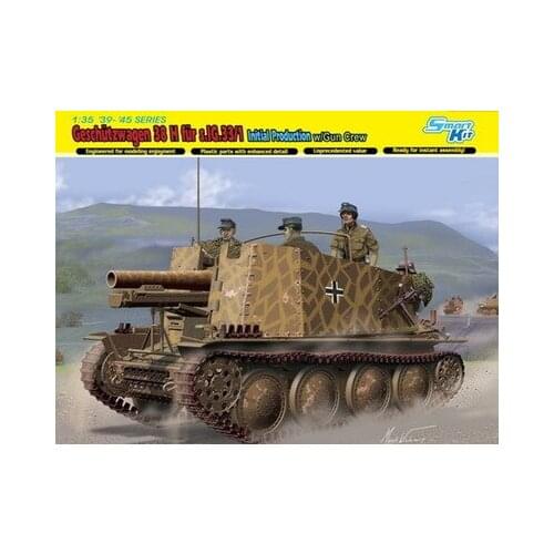 1/35 scale model Dragon 6857 cricket 38H equipped with s.IG.33 / 1 self-heavy infantry artillery early type