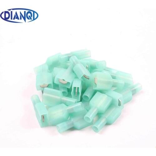 DMWD MDFNY2-250 MDFNY2.5-250 NYLON brass Male Insulated Spade joint Cable Wire Connector 100PCS 1.5-2.5mm2 16-14AWG MDFNY