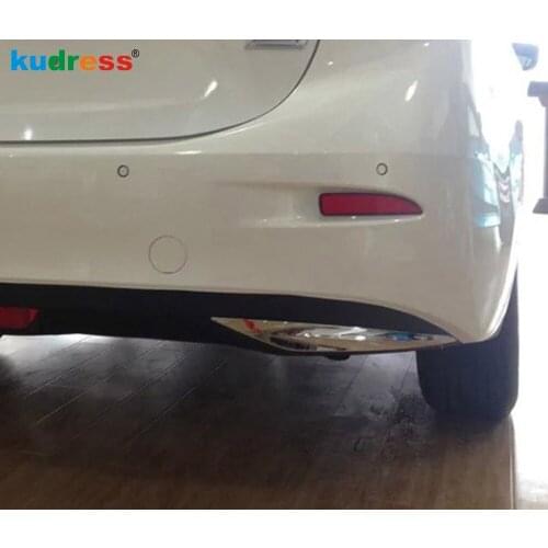 For Mazda 3 Axela 2014 2015 2016 2017 2018 Chrome Rear Corner Bumper Cover Trim Decoration Strip Car Styling Accessories 2pcs