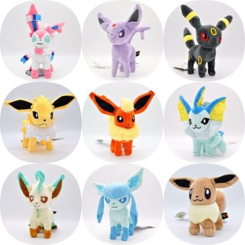 Pokemon Eevee Jolteon Flareon Vaporeon Sylveon Pikachu Anime Cartoon Stuffed Toy for Children Baby Birthday Peluche Gift