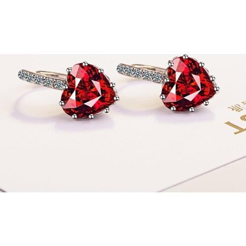 Luxury Heart Shape Stud Earrring AAA Cz silver color Bijou Statement Wedding Stud Earrings for Women Bridal Party Jewelry
