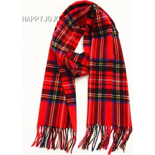 Classic red plaid children scarf warm winter small narrow shawl women ladies lovely fashion casual scarves for child boy girl