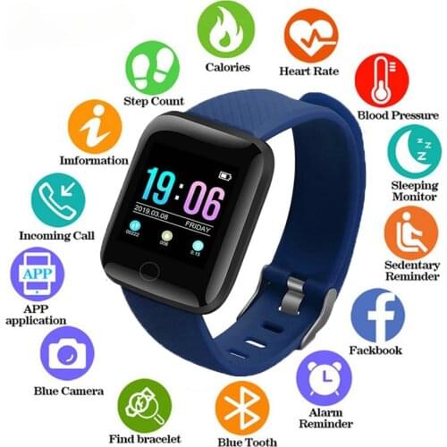 116 plus Smart Watch Men Women Blood Pressure Monitor Fitness Tracker Bracelet Heart Rate Smartwatch For Android IOS Smart Clock
