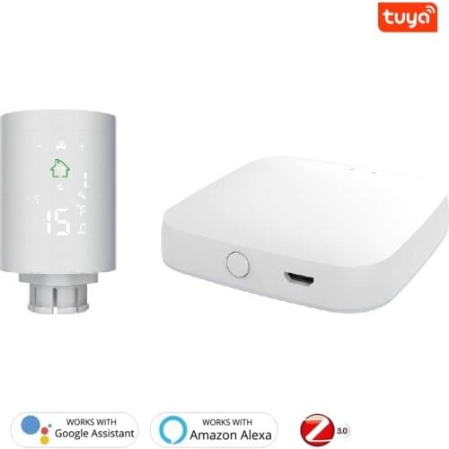 Wifi Zigbee Smart Radiator Actuator Valve Thermostat Programmable Temperature Controller Voice Control Alexa Tuya Zigbee+Gateway