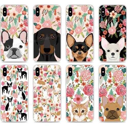 Dog Flower Floral Soft TPU Phone Case For ZTE Blade A5 A7 2020 A3 L8 2019 Axon 10 Pro 5G V2020 V9 V10 Vita A7s 20 Smart Cover