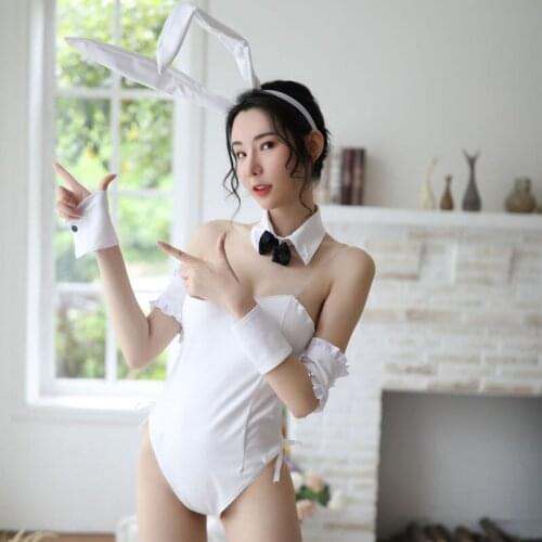 Sexy lingerie leather bunny girl uniform two-dimensional animation cos role playing bunny suit with cotton pad jumpsuit