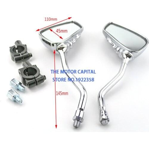 Universal Motorcycle Side Rear View Mirrors Pair Chrome SKELETON Skull HAND Claw 8mm 10mm Motorbike Rearview Mirror