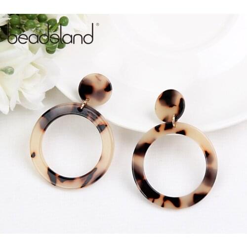 Beadsland Acetic Acrylic Drop Earrings Fashion Classic Round Women Girls Dancing Party Christmas Gift 39298