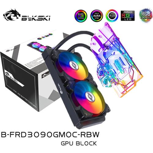 BYKSKI GPU AIO Water Block for GIGABYTE RTX 3080 3090 GAMING / EAGLE / VISIN OC / TURBO / With 240mm Radiator / PUMP / A-RGB Fan