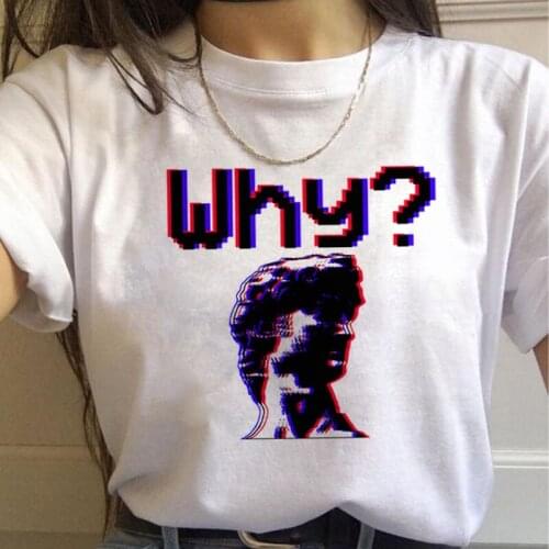 Womens Vaporwave Aesthetic Fashion T-shirt Lady Harajuku Ulzzang T-shirt Graphic Funny Cartoon T-shirt Streetwear Top Tee