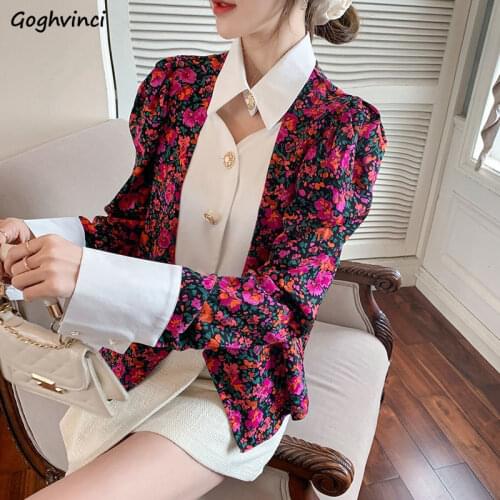 Chiffon Shirts Women S-4XL Tops Mujer Design Floral Long-sleeve BF Button Aesthetic Tender Temperament All-match Hot Sale Female