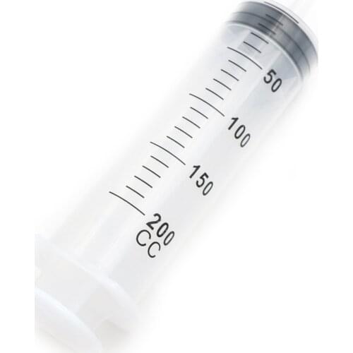 High Quality 1Pcs 200ml Plastic Syringe Reusable Large Capacity Measuring Injection Syringe