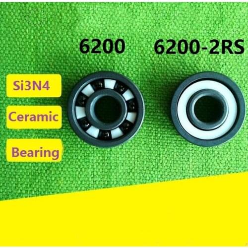 10pcs 6200/6200-2RS/6200 Full Ball 10x30x9 mm Si3N4 full Ceramic bearing deep groove ball bearing 10*30*9mm