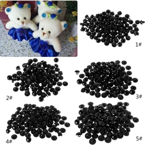 100x Black Shank Button DIY Sewing Eye Shirt Doll DIY Craft 9/10/11.5/12.5/15mm