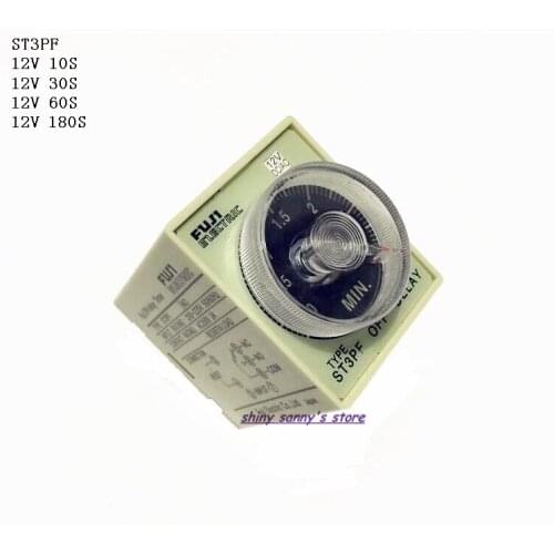 2pcs/Lot ST3PF DC12V 10S/30S/60S/180S Power Off Delay Timer Time Relay 12VDC 0-10/30/60/180 seconds 8 Pins Brand New