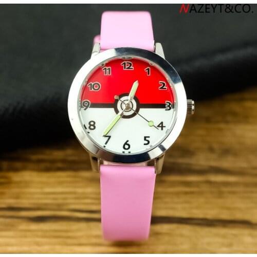 Childrens pokemon belt watch cartoon luminous pointer Christmas gift watch