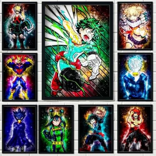 5D Diamond Painting My Hero Academia Anime Full Square&Round Diamond Embroidery Mosaic Cross Stitch Kits Home Decoration