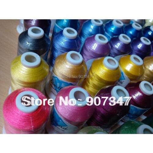 63 brother colors 120D/2 1000m/cone computer / machine polyester embroidery thread