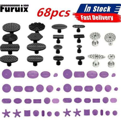 68pcs Car Body Paintless Dent Removal Puller Tabs Dent Repairs Tools Set Aluminium Glue Pulling Tabs Auto Body Kits Accessories