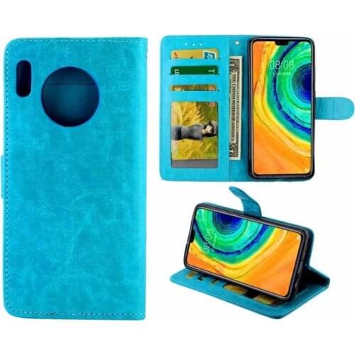 10pcs/lot Double Fold edge Crazy Horse Wallet PU Leather +TPU Case For Huawei Mate 30 Mate 30 lite Nova 5i Pro