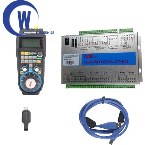 CNC kit Mach3 Mach4 Controller XHC MKX-V 3 4 6 axis USB motion Control Card WHB04B wireless MPG pendant handwheel