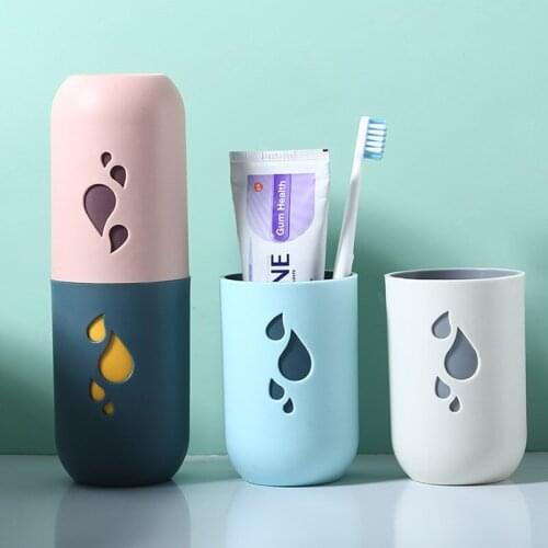 Home environmental protection water drop cup creative toothbrush couple gargle cup Nordic two color simple double layer plastic