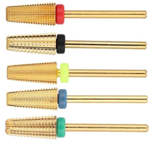 5 IN 1 Tungsten Alloy Nail Drill Bits Two-Way Carbide Bit Drill Accessories Milling Cutter For Manicure left and right hand