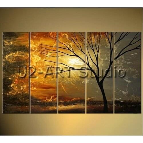 Group oil paintings,abstract tree,canvas wall picture,reproduction,artwork