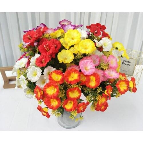 35cm Fake Morning Glory Simulation Petunia Wedding Home Decor Rose Red White Yellow Artificial Flowers for wedding garden decor