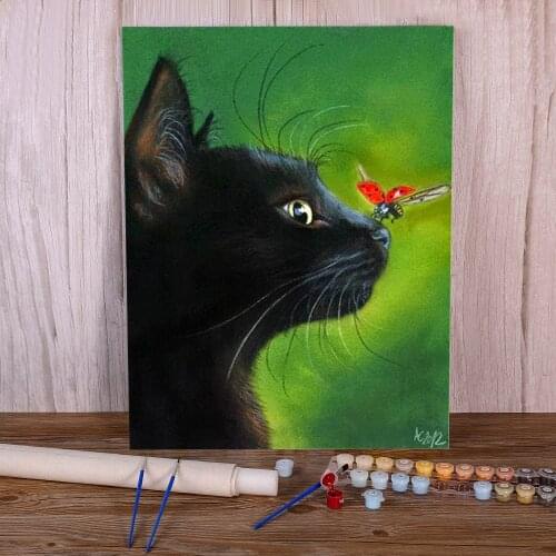 Cat Butterfly Bee Animal Paint By Numbers Set Oil Paints 50*70 Paiting By Numbers Home Decoration For Handicraft