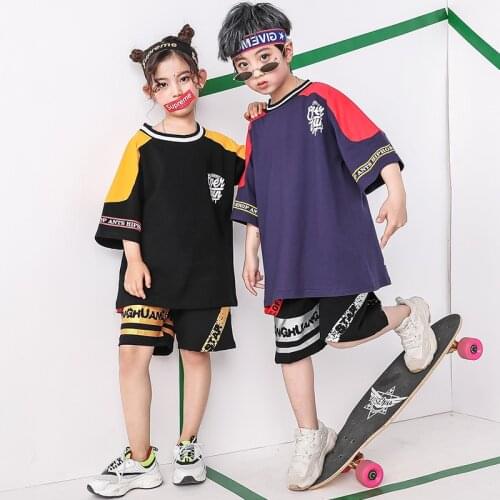 Kids Jazz Dance Costumes Child Competition Show Clothes Wear Hip Hop Costume Girls Boys Ballroom Dancing Outfits Pant Shirt