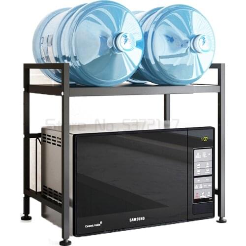 Kitchen microwave oven storage rack telescopic oven rack rice cooker storage floor supplies double rack