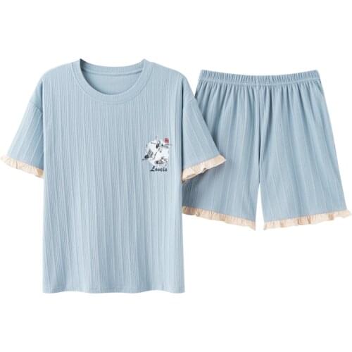 ATOXY Hot Sale Summer Shorts Pajama Sets for Women Sleeve Sleepwear Cute Girls Cartoon Homewear Home Clothes Plus Size XXXL