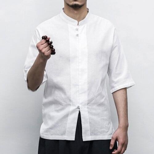 MrGB Summer Chinese Oversized Shirt Man Summer Coil Button Shirts Short Sleeve Cotton Linen Cargandi Luxury Man Shirt Blouses