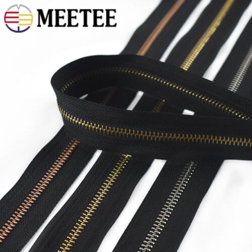 Meetee 5# 2Meters Metal Zipper Without Slider Double Pull Garment Luggage DIY Zip Sewing Crafts Clothing Bags Accessories ZA201